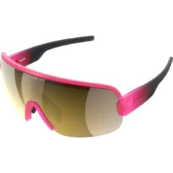 POC Aim Glasses - 8636 Fluorescent Pink/Uranium Black Translucent / Violet/Gold Mirror